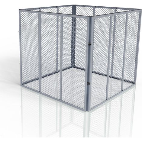 Compostiera in metallo per rifiuti da giardino  argento  800 litri  Compostiera da giardino con capacità di 450 L e 800 L
