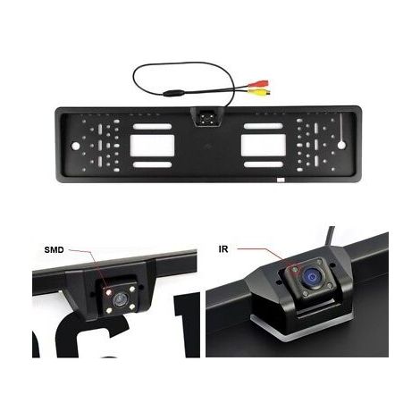 PORTATARGA CON TELECAMERA RETROMARCIA RETROCAMERA 4 LED AUTO VISIONE NOTTURNA