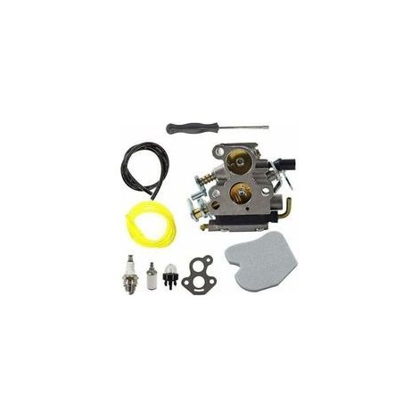 Carburateur (avec tournevis), filtre à air et bougie pour tronçonneuses Husqvarna 135, 140, 435, 435E, 440, 440E, Jonsered CS2240, CS2240S et CS410. Remplace les pièces TRIMEC C1T-EL41, C1T-EL41A et 5