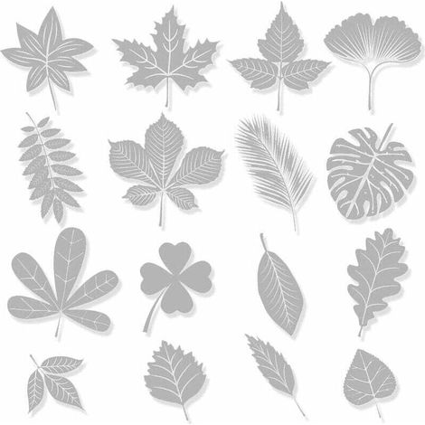48pcs White Anti-Collision Window Stickers, Window Decals, Warning Stickers, Leaf Shape Glass Decorations to Prevent Birds or People from Colliding with Windows (1/5)