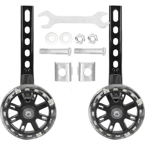 roues auxiliaires pour vélo enfant, roues d'apprentissage lumineuses compatibles avec les vélos de 12 à 20 pouces-11.00X11.00X2.00CM-Assorted Color (1/3)