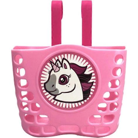Panier de guidon pour vélo enfant, en plastique suspendu, ensemble d'accessoires roses 3 pièces (1/5)