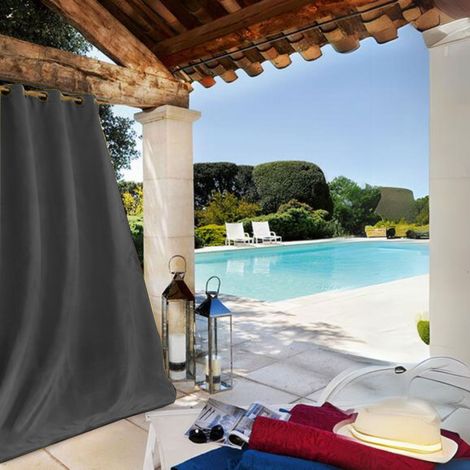 Rideau extérieur gris anthracite - 135x240cm - Gris anthracite