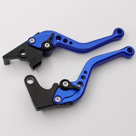 Poignée de frein et d'embrayage en alliage d'aluminium, réglable et modifiée, compatible avec Yamaha MT07, FZ8 et MT09 (bleue 1). (1/5)