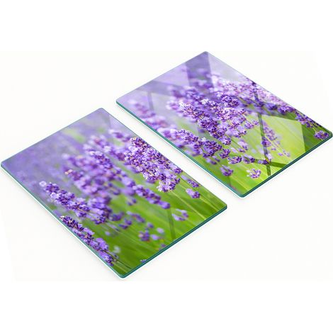 Tablas decorativas multifuncionales de cocina de vidrio templado color lavanda, 2x40x52 cm. (1/5)