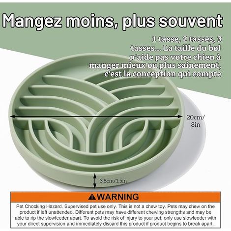 Gamelle Anti glouton Chat (Arbre de Vie), Mangeoire Lente pour Chien, en Silicone, Fond antidérapant et Ventouse (1/4)