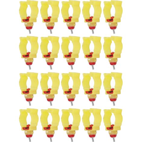 Lot de 20 abreuvoirs automatiques à tétine pour poules, canards, oiseaux et oies (1/5)
