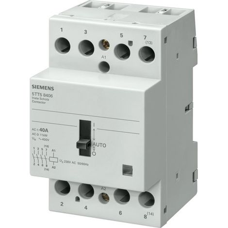 Contattore con comando automatico NO 4P 63A 230Vac Siemens 5TT58506