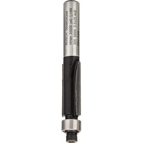 Bosch – Fraise à affleurer pour bois 8 x 9,5 mm – Coupe nette sans éclat – Pour bois dur et composite – Longueur 25,4 mm