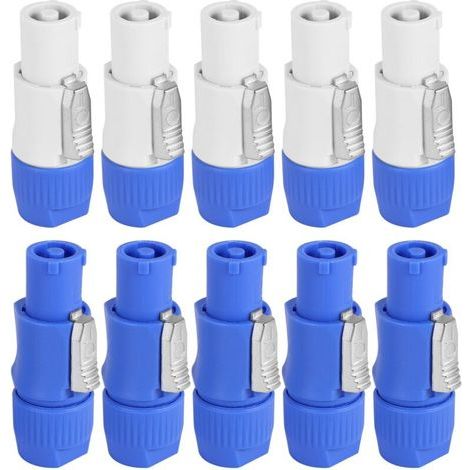 Connecteur mâle Nac3Fca à 3 broches, alimentation 20 A, 250 V CA, bleu et blanc, 10 pièces/lot (1/4)