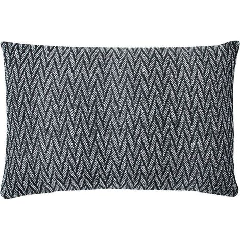 ESCAPADE - Coussin ethnique motif chevron blanc et noir 60x40 (1/5)