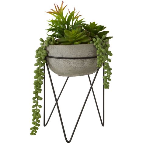 Premier Housewares Fiori Mixed Succulent with Metal Stand (1/5)