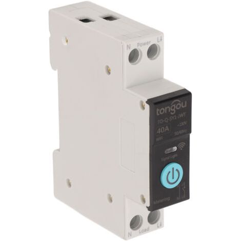 RHG Disjoncteur sur Rail Din Commutateur WIFI Intelligent Télécommande pour Téléphone Portable sans Fil 3 Modes de Synchronisation Fonction pour Appareils Ménagers Convient pour la Maison(40A) (1/5)
