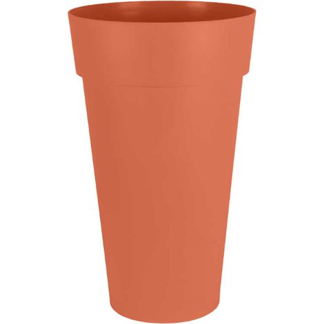 Pot de fleur rond Toscane Ø 48 x H.80 cm - Orange terre battue - Eda