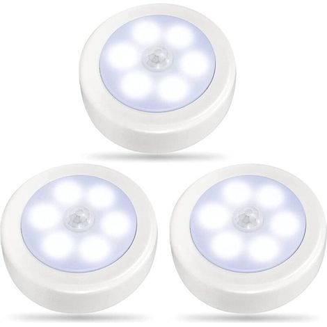 Battery-operated, cool white LED motion sensor indoor closet light, 3-pack (1/5)