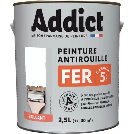 Peinture Fer Antirouille Addict Blanc Brillant 2,5 L