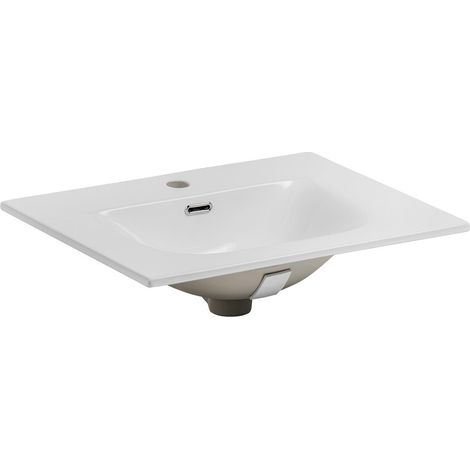 Vasque à encastrer VELOA 60x46 cm en céramique blanche brillante