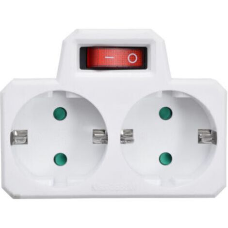 Pair Prise double 440 V 16 A avec interrupteur - Adaptateur secteur standard UE avec interrupteur