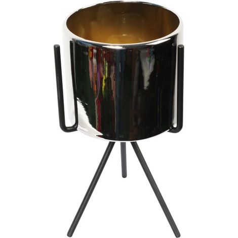 Copertura in ceramica dorata su treppiede in metallo nero 23 cm (1/5)