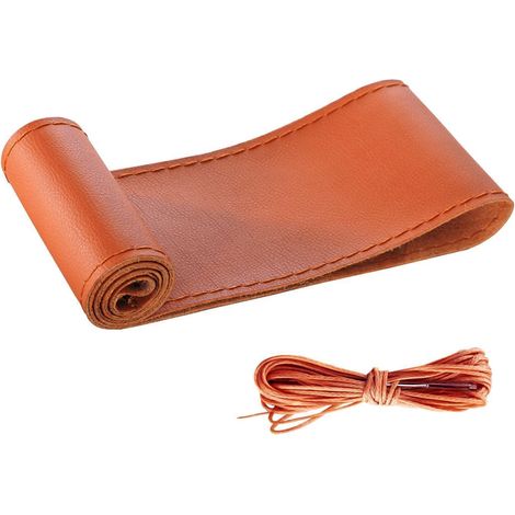Lenkradabdeckung zum Selbernähen aus PU-Leder, universal für 37-38cm, Braun (1/5)