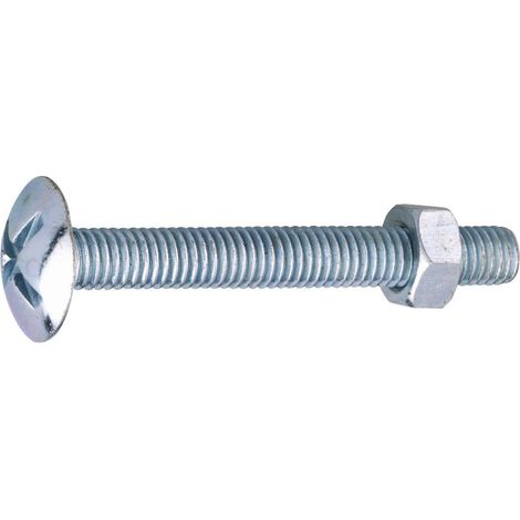 Boulon poêlier - Viswood - Tête large ronde - Acier zingué - 5 x 40 mm - Boîte de 200