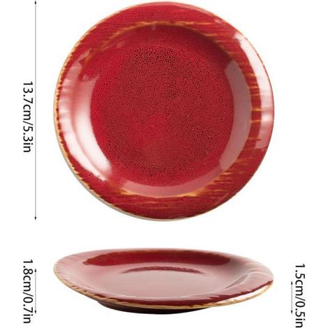 Repose-Ustensiles - Céramique - Pour Plan De Travail Et Plaque De Cuisson - Rouge - 1 Pièce (1/5)
