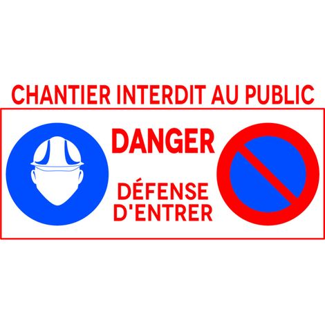Signalisation de Travaux Temporaires Panneaux de Travaux Temporaires. Danger Chantier Temporaire - Chantier interdit au public danger - Panneau classique