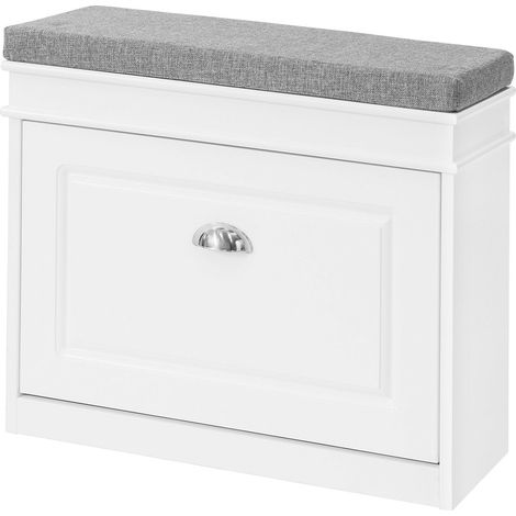 Mobili per Scarpe Serie Scarpiere 1 anta 1 cuscino SoBuy 60x24x51cm bianco FSR82-K-W
