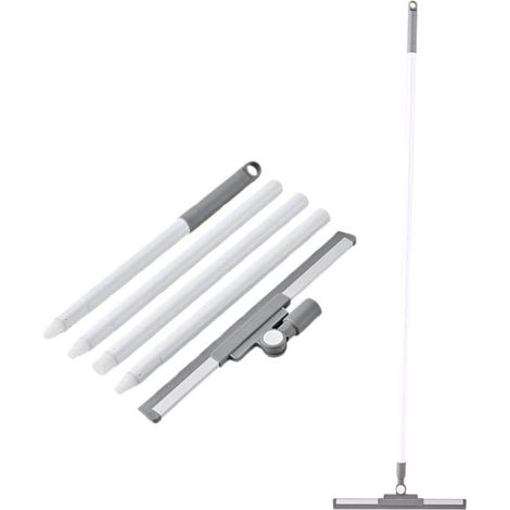 Raclette de sol - Raclette de douche - Fer et silicone - Raclette à vitres - Rotative - 36 cm de large - Blanche (1/5)