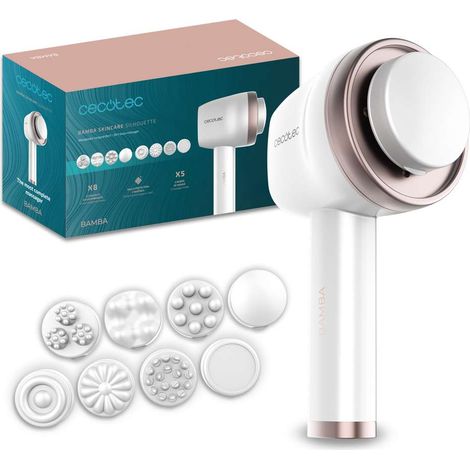 Cecotec Masseur Corporel Anti-Cellulite SkinCare Push Up. 8 têtes de massage interchangeables, 5 modes, 6 niveaux d'intensité (1/5)