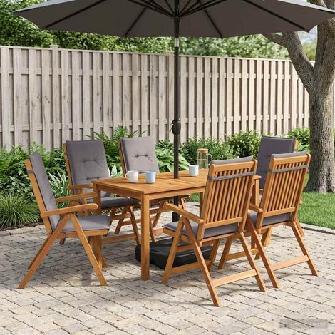 vidaXL 7-Piece Garden Dining Set Naturale Legno di Acacia Massello (1/5)