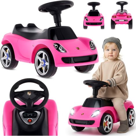 Cochecito infantil Porsche Carrera GT rosa con luces (1/5)