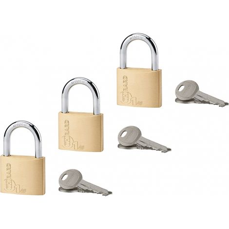 Set di 3 lucchetti TYPE 1+ 40 mm a chiave uguale, 6 chiavi – THIRARD (1/2)