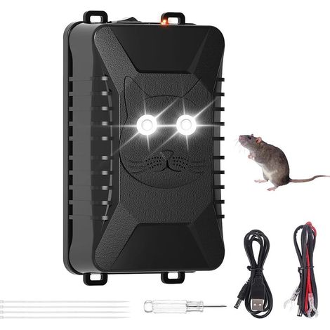 Ultrason Souris et Rats pour Voiture 12V, avec Lumière Clignotante, Repulsif Rongeur pour Voiture, Anti Rongeur Voiture, Répulsif Chat Ultrason Extérieur, Anti Rats Exterieur Puissant (1/5)