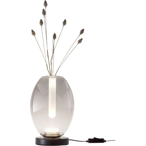 Lampe De Table Led Tully 7W En Métal Et Verre Borosilicate Gris Clair, Commande Tactile, Température De Couleur 2700K/3000K/4000K - Tully (1/3)