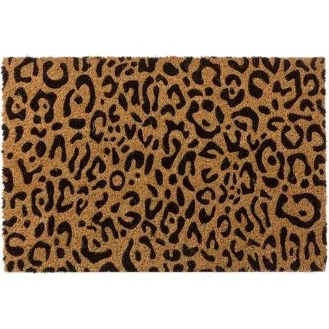 Lot de 2 paillasson, tapis de porte en fibre de coco coloris noir-marron - Longueur 60 x Profondeur 40 x Hauteur 1.5 cm (1/3)