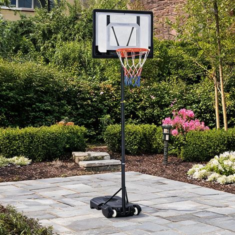 Support de basket sur pied réglable en hauteur avec roues en PVC (1/5)