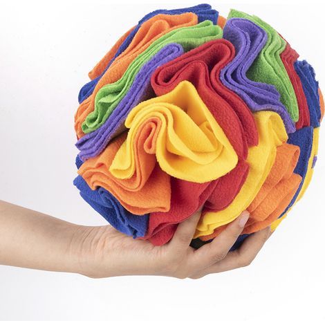 Futterball für Haustiere – Interaktives Spielzeug und Puzzle für blinde Hunde, Training, Stressabbau und Beschäftigung – Maschinenwaschbar (20 cm, Regenbogenfarben) (1/5)