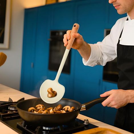 Spatule en silicone Pelle à rôtir Ustensile de cuisine Spatule antiadhésive pour la maison, la boulangerie, le restaurant, la préparation de soupes, le camping, le pique-nique, le barbecue (1/5)