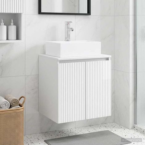 vidaXL Mobile Lavabo da Parete Bianco Lucido 49,5 x 41 x 62,5 cm