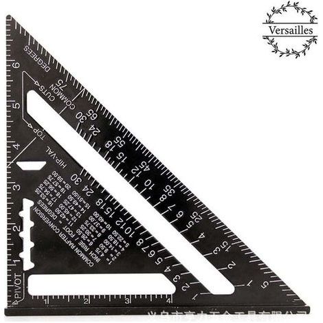 Multifunktionaler 180-mm-Winkelmesser für Zimmerleute, Metall/Aluminium, Winkelmesser, Winkelmesser, Winkel 45/90 Grad / Zimmermannswerkzeug / Holzmarkierungswerkzeug, Anleitung für Zimmerleute (1/3)