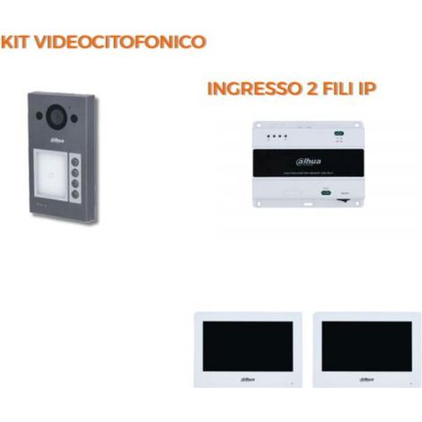 Dahua Kit videocitofonico 2 Fili IP - Posto esterno VTO3312Q-P + Monitor 7" VTH2622GW-W Nr.02 Monitor
