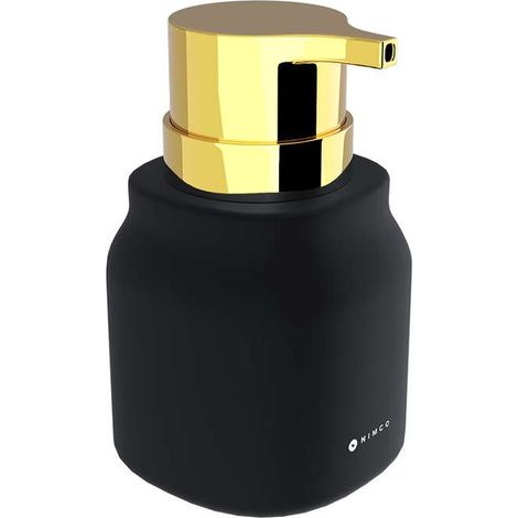 Nimco Eni - Dispensador de jabón líquido, negro mate/dorado ENC 31-G-90 (1/4)