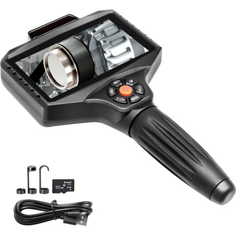 Mophorn Triple Lens Inspektionskamera mit Licht, 5" IPS Bildschirm Industrie Endoskop, 8X Zoom, 1080P HD Split Screen, 10 LED Lichter, Scope Kamera für Automotive, Sanitär, 16.5FT