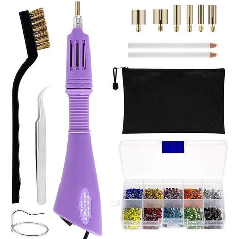 Applicateur De Strass Thermocollant - Stylo Chauffant Avec Tête Réglable - Pour Créations DIY Sur Tissu Et Matériaux Plats - 1 Pièce