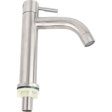 Rubinetto per lavabo Cikonielf, rubinetto singolo per acqua fredda, G1/2 pollice, filettatura esterna, acciaio inox. (1/5)