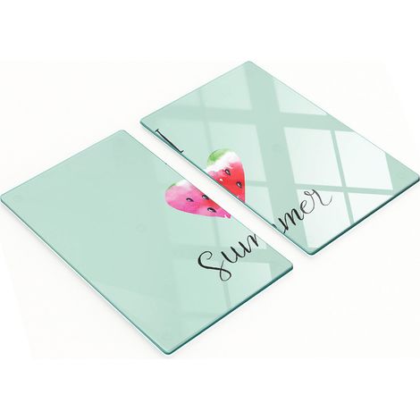 Taglieri e vassoi decorativi in vetro con motivo anguria, 2x30x52 cm (1/5)