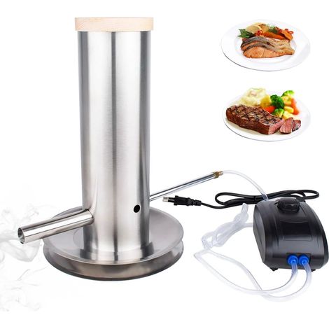 Générateur de Fumée Froide en Acier Inoxydable avec Pompe Gril-Fumoir Acier Inoxydable, Generateur Froide pour Fumer la Viande Froide ou Chaude, Poisson, Barbecue (1/5)