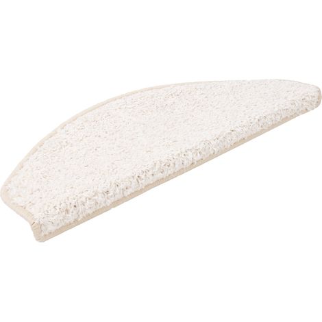 Shaggy-Stufenmatte Barcelona Creme 171 Halbrund 23,5 x 65 cm