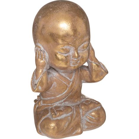 Sitzender Buddha Jian H.14,5cm Harz - Ohren